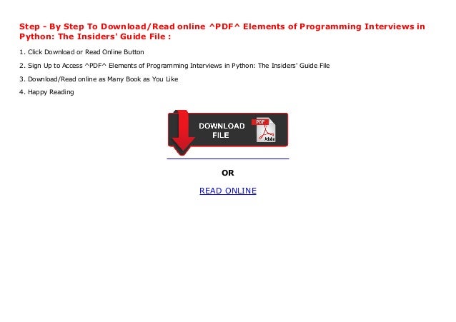elements of programming interviews in python pdf download