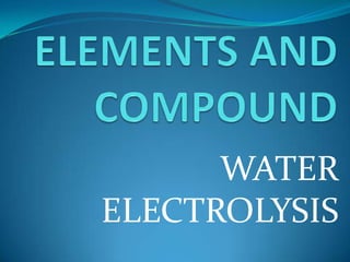 WATER
ELECTROLYSIS
 