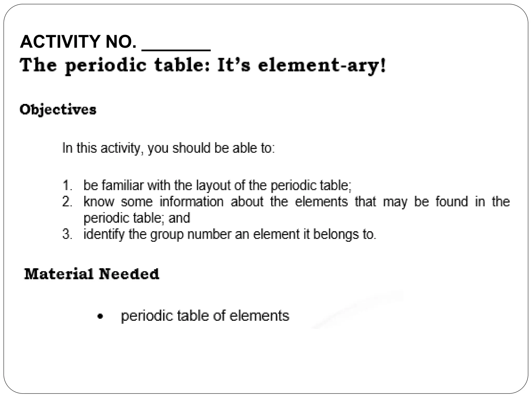 ACTIVITY NO. _______
 