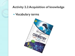Activity 2.2 Acquisition of knowledge 
Vocabulary terms  