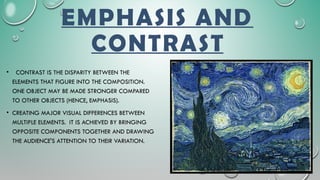 Contrastingly Elements and Principles of Art for first year college | PPTX
