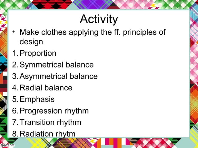 Elements and principles of design in Dressmaking