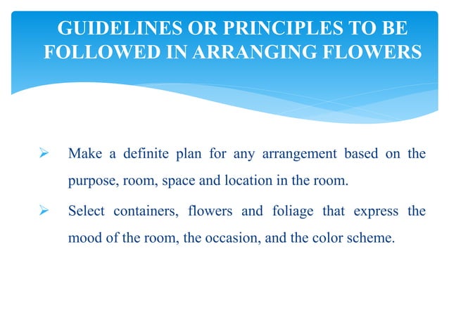 Elements and principles of design in flower arrangement | PPTX ...