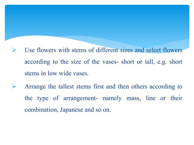 Elements and principles of design in flower arrangement | PPTX ...