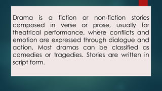 Elements and Techniques and Traditions of Drama | PPTX