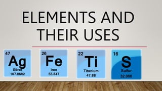 ELEMENTS AND
THEIR USES
 