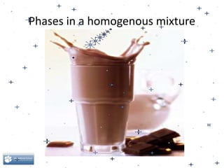 Phases in a homogenous mixture
 