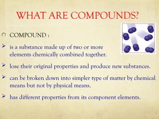 Comprehensive Overview of Elements, Compounds, and Mixtures in ...