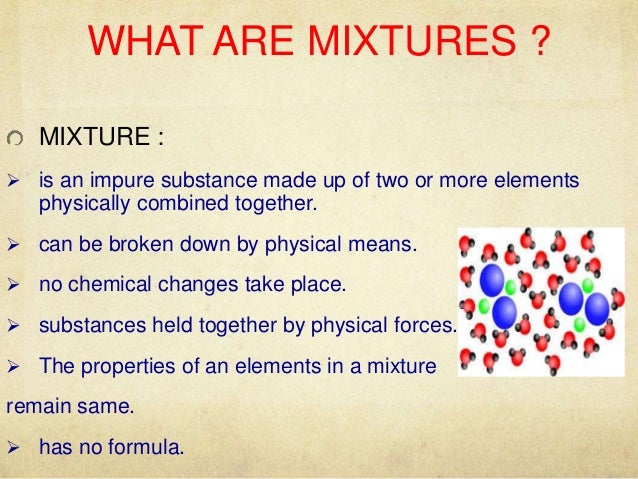 Elements, Compounds and Mixtures