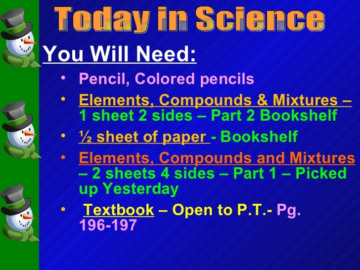 elements compounds mixtures day 2 venn diagram of elements compounds and mixtures