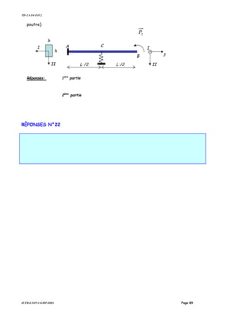 TD-2A-S4-F412
IUTB-LYON1-GMP-DDS Page 89
poutre)
Réponses: 1ère
partie
2éme
partie
RÈPONSES N°22
A
3
II
B
I
L /2II
I
b
h
2P
C
L /2
 