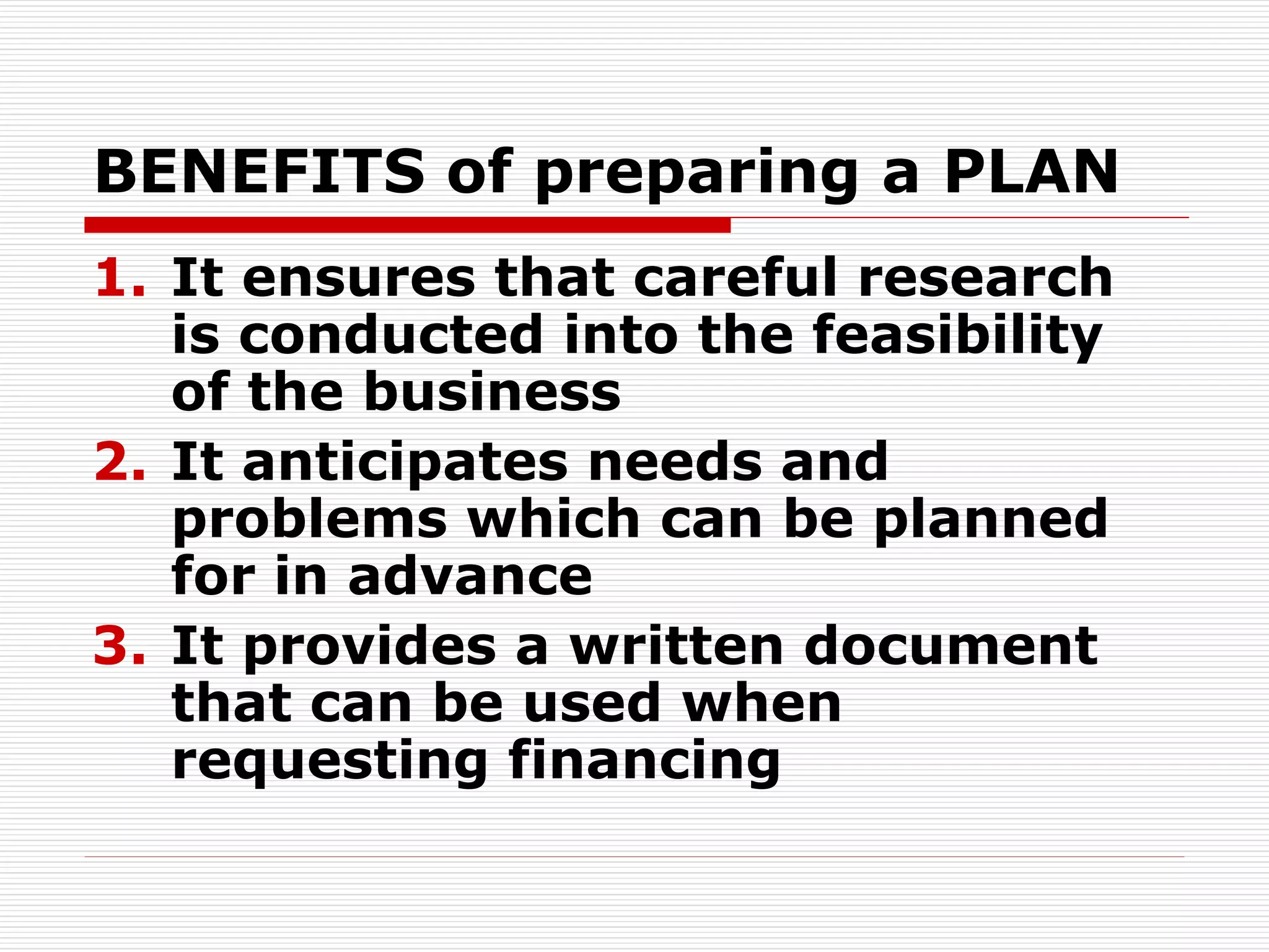 Elements of a Business Plan PPT