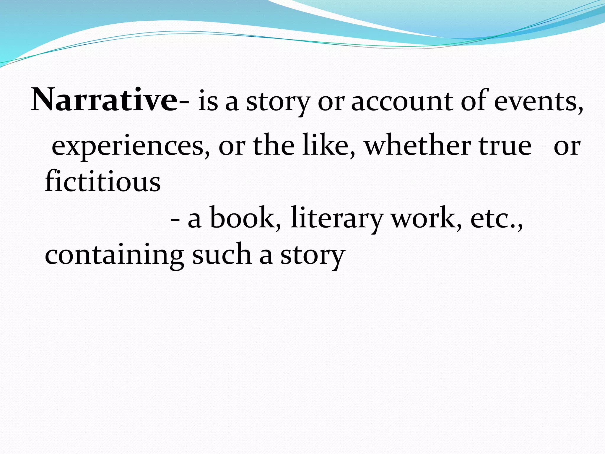 Narrative and its Elements PPTX