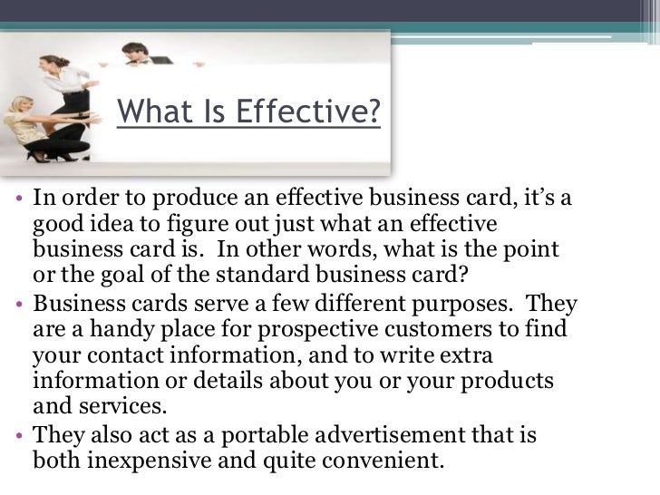 Elements of an effective business card