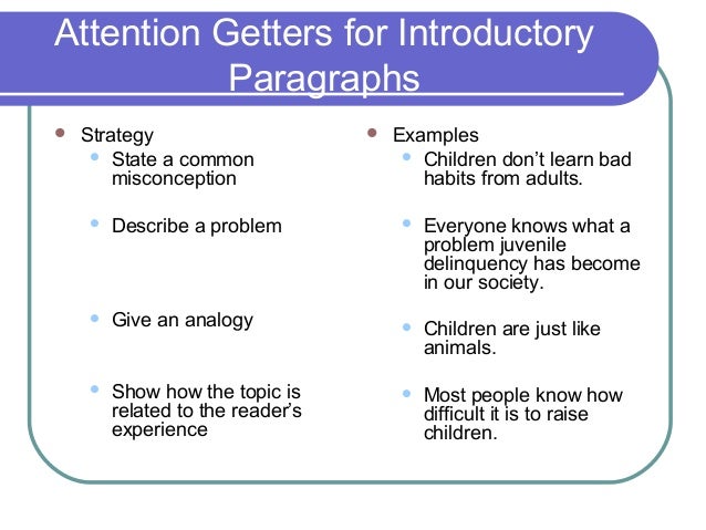 Examples of attention grabbers for essays