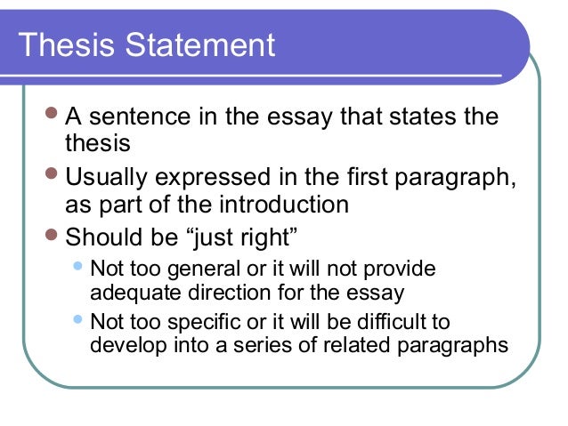 Elements of an essay thesis statement
