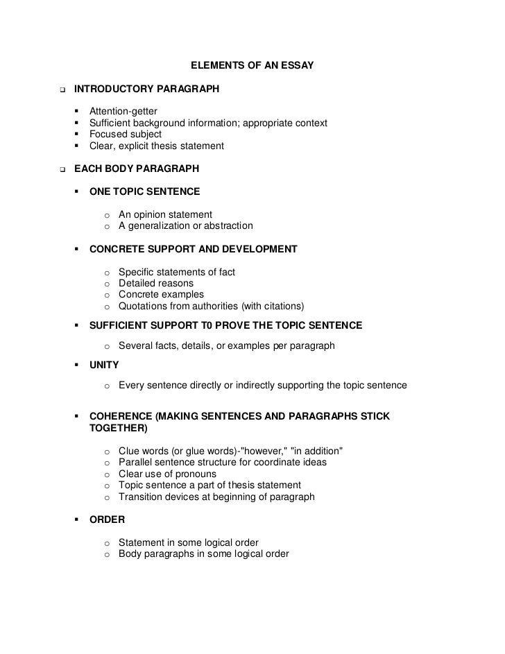 Elements of an essay image