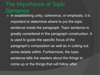 Elements of a Paragraph | PPTX