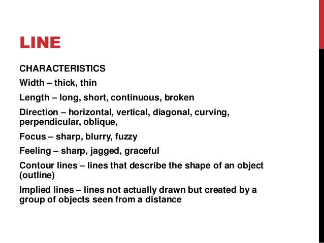 Characteristics Of Line In Art : Elements of art
