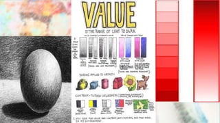 The Seven (7) Elements of
Art
1. Color
2. Lines
3. Form
4. Shape
5. Texture
6. Space
7. Value
 