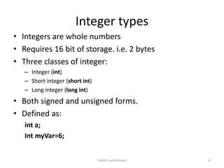 Unit 2. Elements of C | PPT
