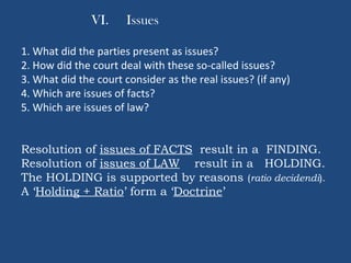 Facts Issue Ruling Doctrine Elements of case analysis | PPT