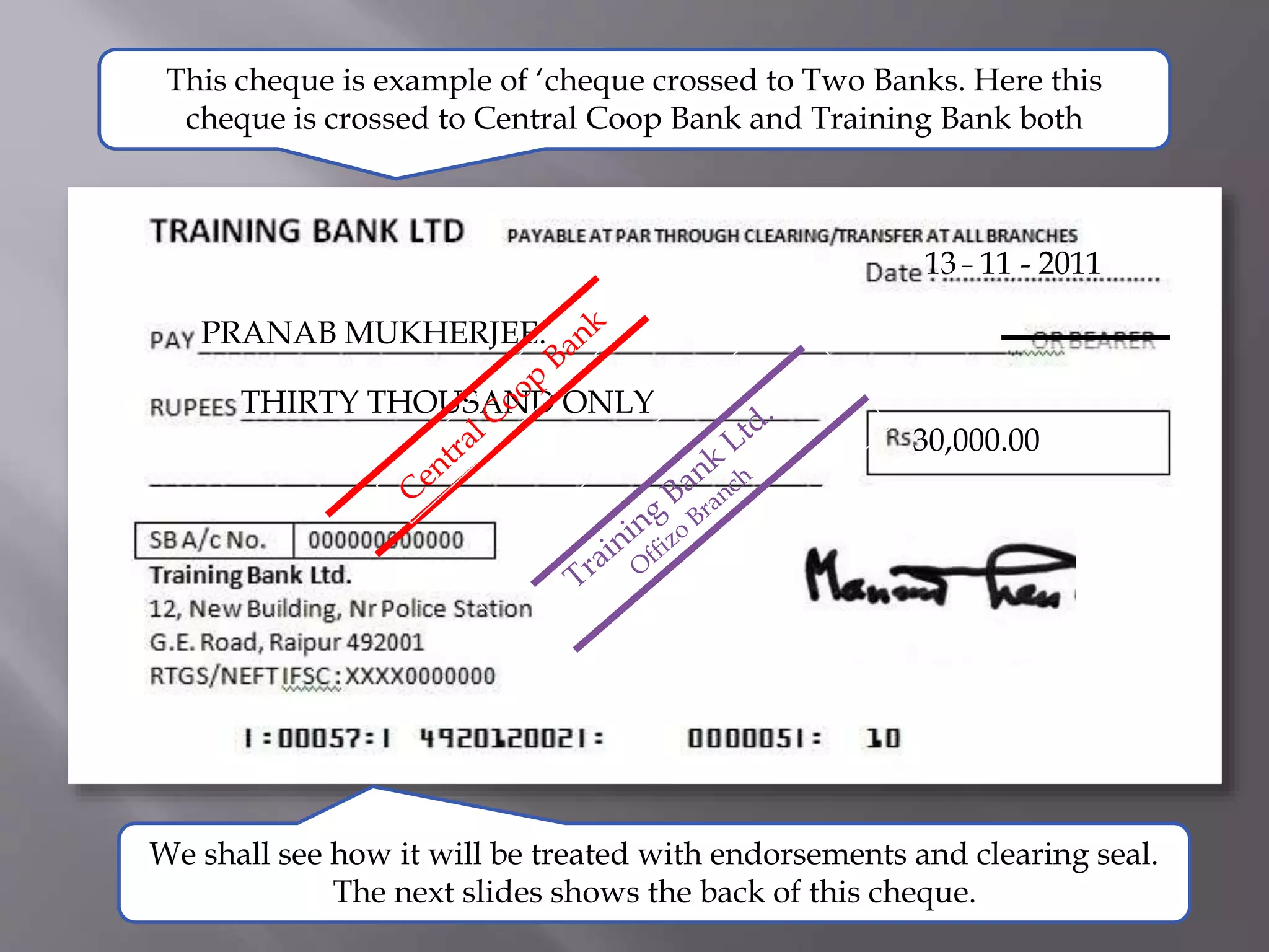 Elements of cheque | PPTX