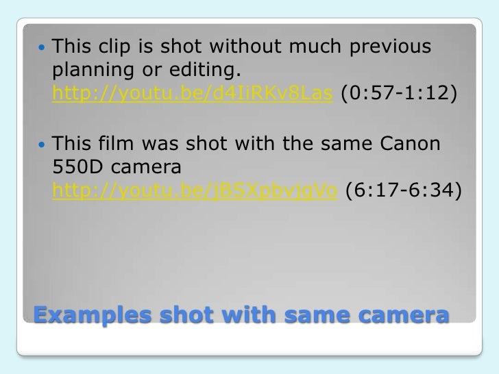 Elements of cinematography