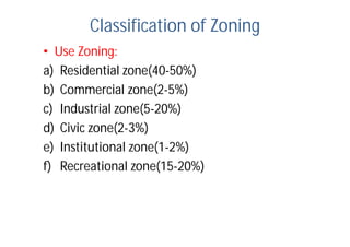 • Height Zoning:
• To control the volume of building the height
zoning is required.
• Tall buildings impair the value of s...