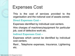 Elements of costs and classification of expenditure | PPTX | Business ...