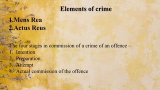 The Elements of crime in Forensic science | PDF
