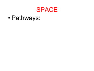 SPACE
• Pathways:
 