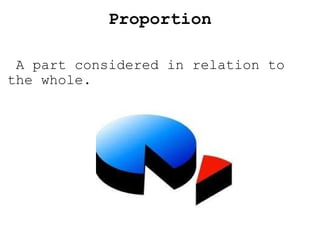 Proportion   A part considered in relation to the whole. 