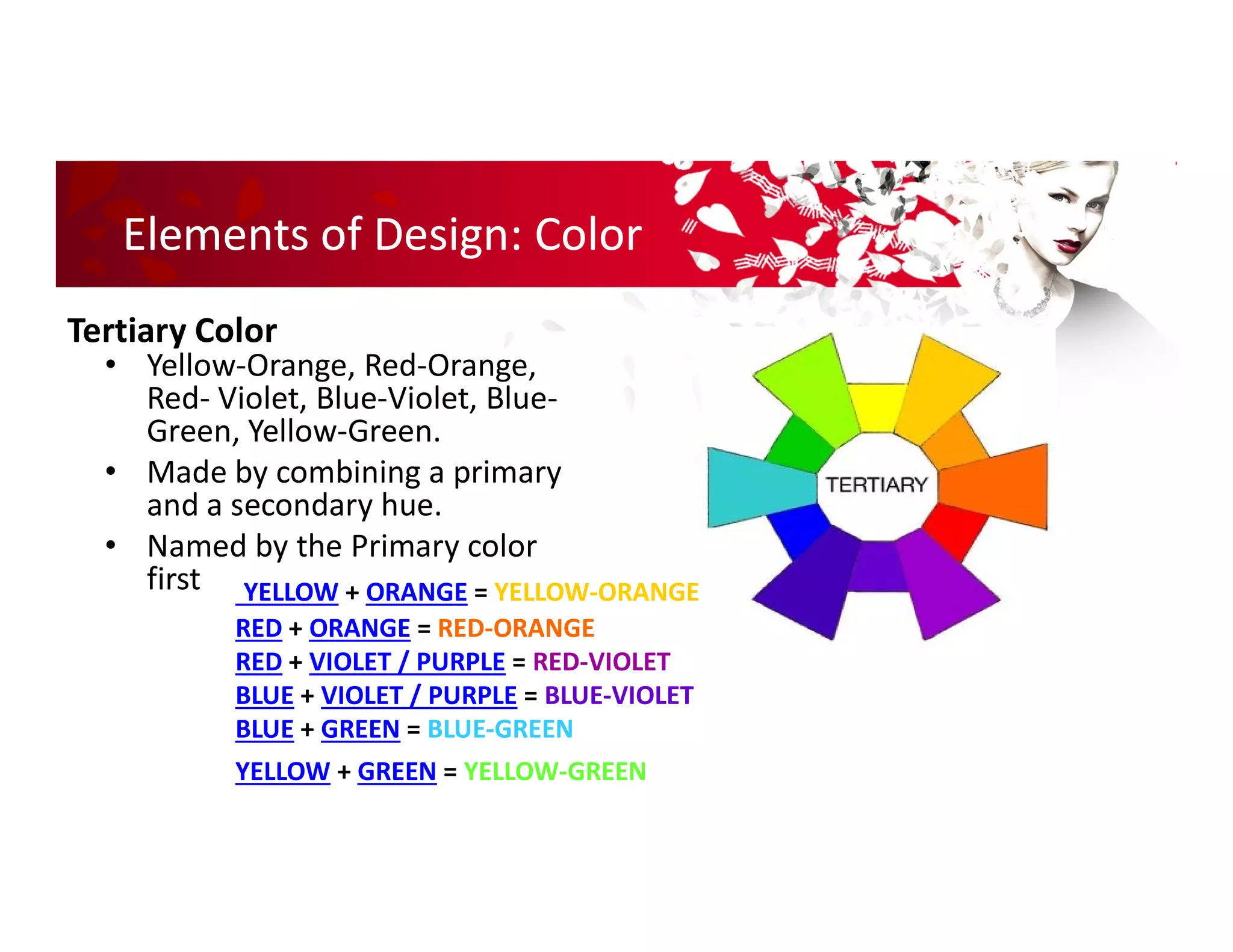 Elements of design color and color schemes | PDF