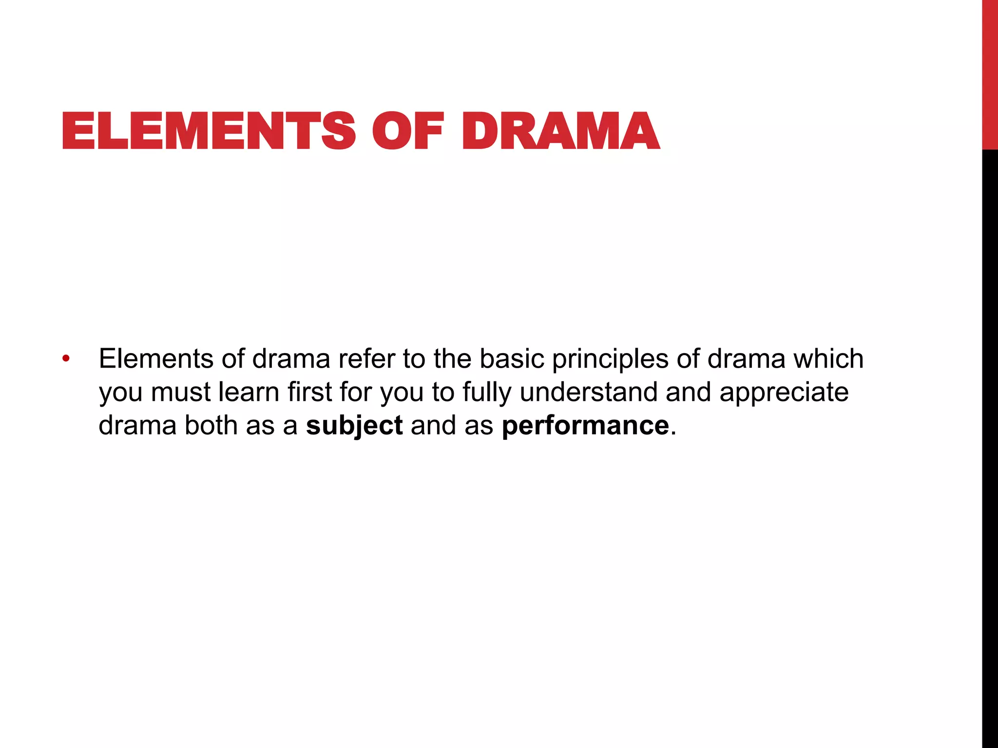 Elements of drama: imitation & dialogue | PPTX