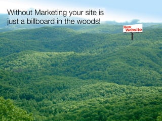 Without Marketing your site is
just a billboard in the woods!
 