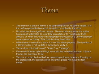 Elements of fiction( what is literature) | PPT
