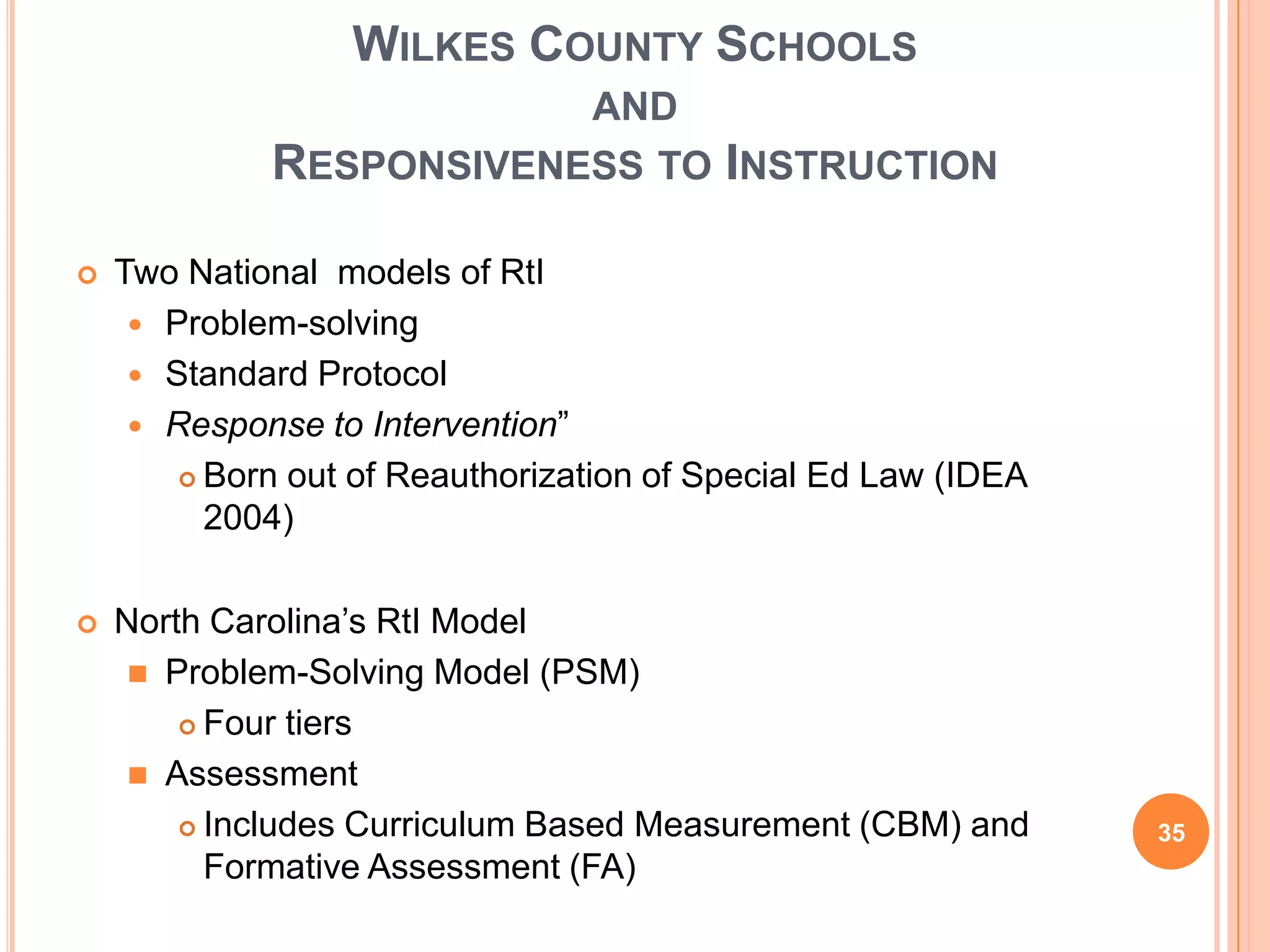 Provide instruction at the appropriate instructional level matched to student needsRtI is Not….	A packaged programA curriculumSpecial EdJust for eligibility identificationA place in the buildingRtI