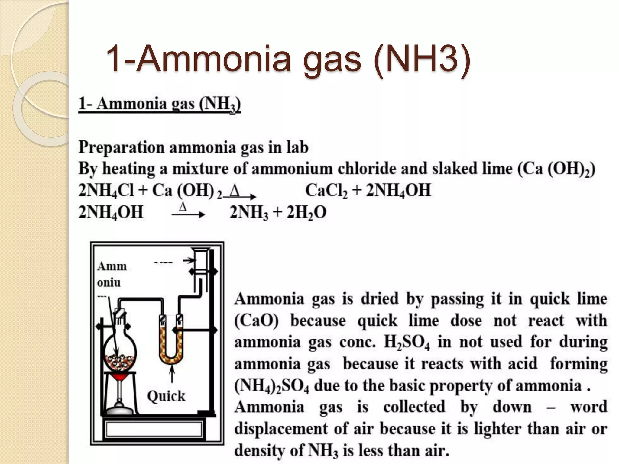 1-Ammonia gas (NH3)
 