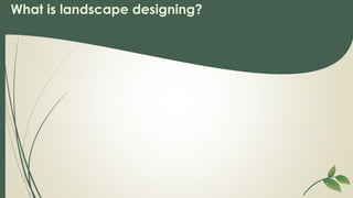 What is landscape designing?
 