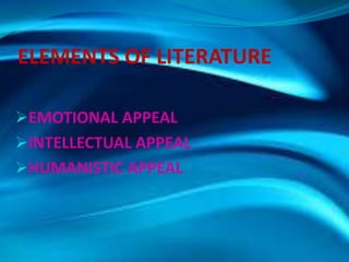 Elements of literature & the combined arts | PPTX