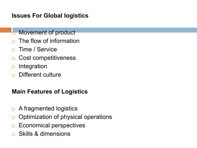 Elements of logistics & supply chain | PPTX | Logistics and ...