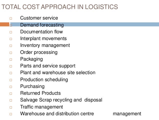 Elements of logistics &amp; supply chain