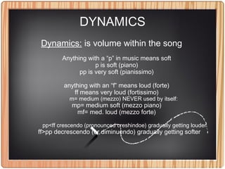 Volume In Music ELEMENTS OF MUSIC AND MUSICAL INSTRUMENTS | PPT