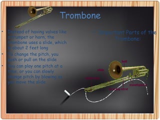 Brass instrument with shop a long slide