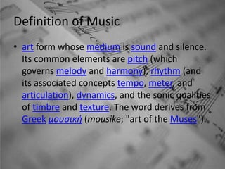 Elements of Music | PPTX | Musicals | Genres