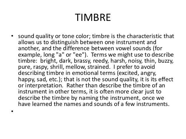 Elements Of Music Timbre Definition : Elements of Music Posters | Teaching Resources / How someone experiences your music has a lot to do with timbre.