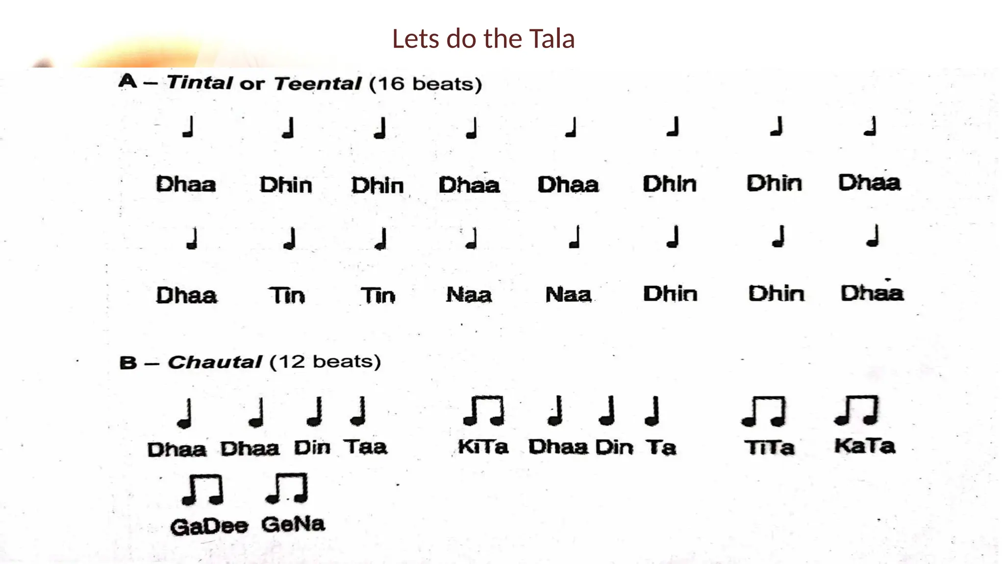 Lets do the Tala
 