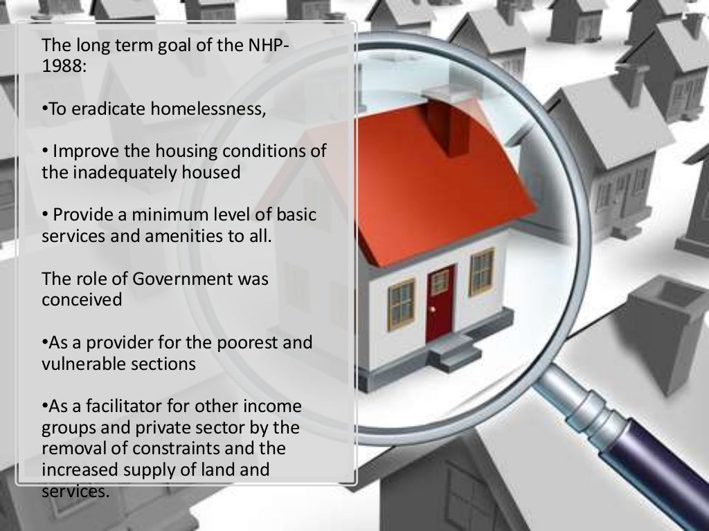 Elements of national housing policy