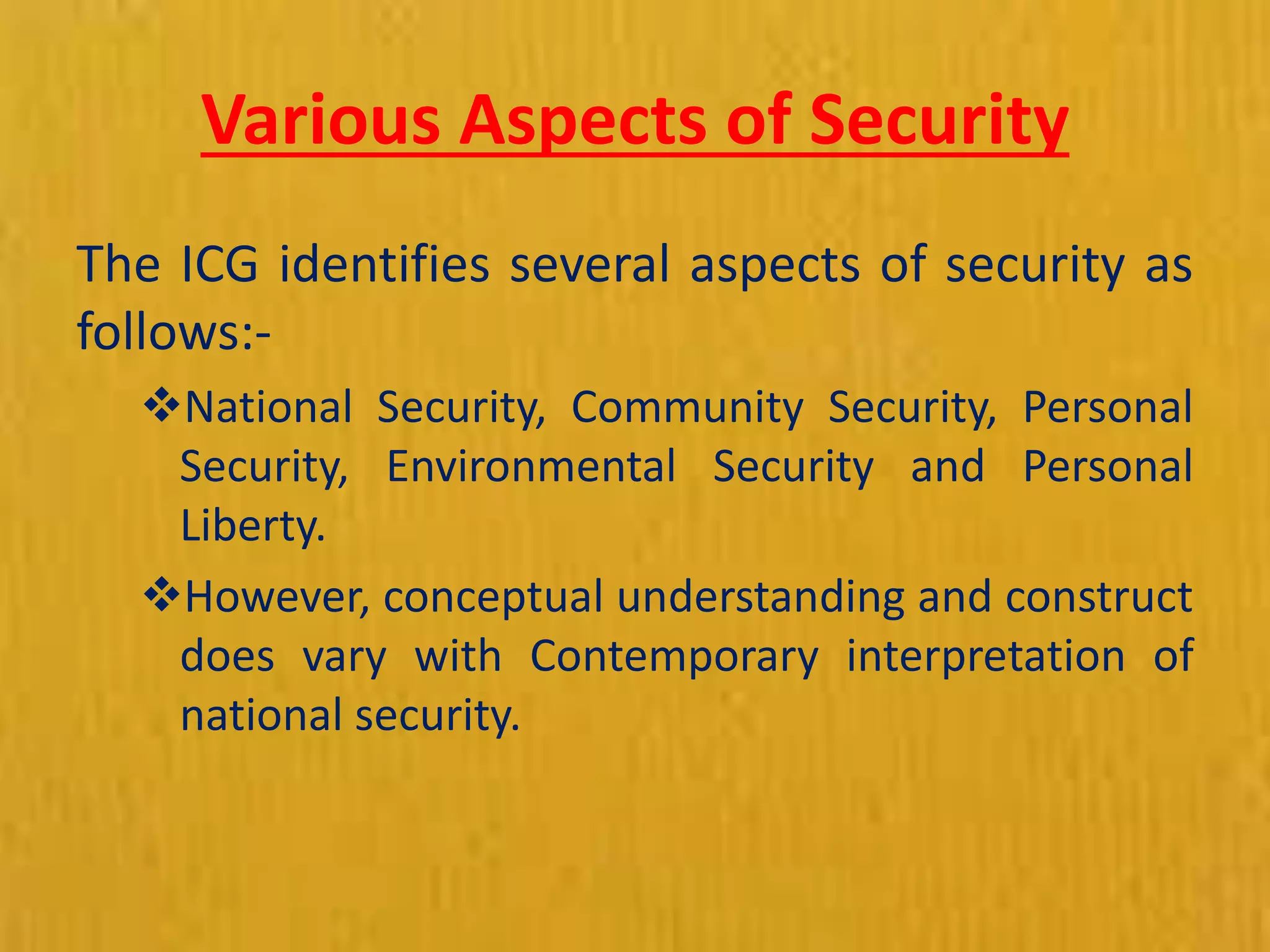 Elements of national security by Abid Hussain PPT